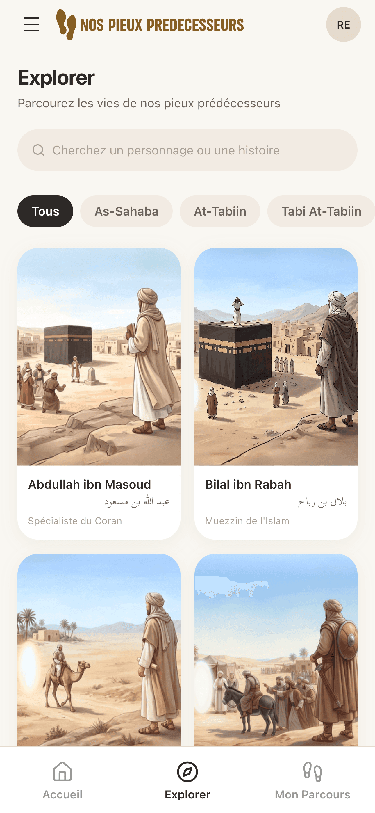 Explorer les personnages